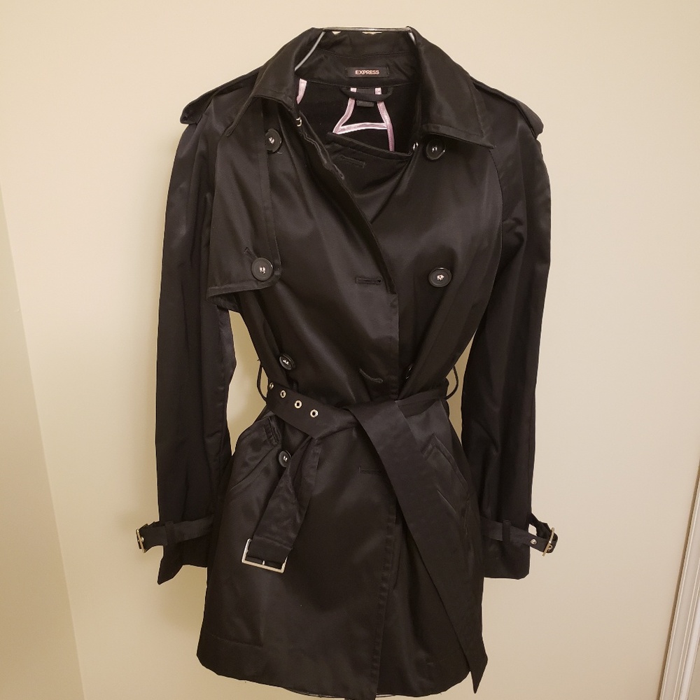 Express Belted Rain Coat black (s)